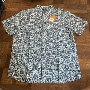 Toad & Co-M’s Mattock II Shirt-Faded Indigo Vine Print-Large